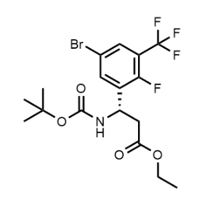 Ethyl (S)-3-(5-bromo-2-fluoro-3-(trifluoromethyl)phenyl)-3-((tert-butoxycarbonyl)amino)propanoate|CS-1176266