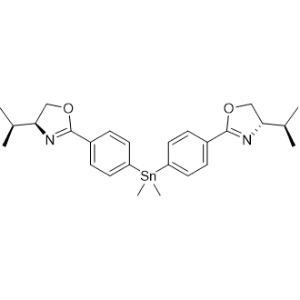 Bis(4-((S)-4-isopropyl-4,5-dihydrooxazol-2-yl)phenyl)dimethylstannane|CS-1179369