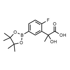 2-(2-Fluoro-5-(4,4,5,5-tetramethyl-1,3,2-dioxaborolan-2-yl)phenyl)-2-hydroxypropanoic acid|CS-1184582