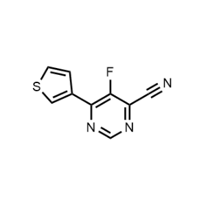 5-Fluoro-6-(thiophen-3-yl)pyrimidine-4-carbonitrile|CS-1197397