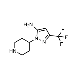 1-(Piperidin-4-yl)-3-(trifluoromethyl)-1H-pyrazol-5-amine|CS-1211139
