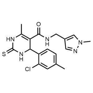 4-(2-Chloro-4-methylphenyl)-6-methyl-N-((1-methyl-1H-pyrazol-4-yl)methyl)-2-thioxo-1,2,3,4-tetrahydropyrimidine-5-carboxamide|CS-1215619