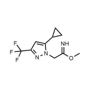 Methyl 2-(5-cyclopropyl-3-(trifluoromethyl)-1H-pyrazol-1-yl)acetimidate|CS-1216571