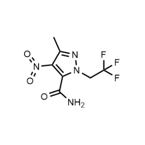3-Methyl-4-nitro-1-(2,2,2-trifluoroethyl)-1H-pyrazole-5-carboxamide|CS-1218687