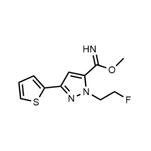 Methyl 1-(2-fluoroethyl)-3-(thiophen-2-yl)-1H-pyrazole-5-carbimidate|CS-1219187