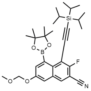 3-Fluoro-7-(methoxymethoxy)-5-(4,4,5,5-tetramethyl-1,3,2-dioxaborolan-2-yl)-4-((triisopropylsilyl)ethynyl)-2-naphthonitrile|CS-1229108