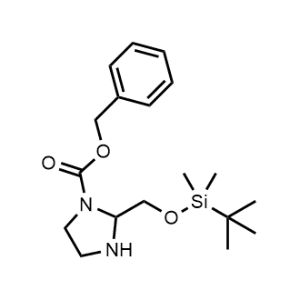 Benzyl 2-(((tert-butyldimethylsilyl)oxy)methyl)imidazolidine-1-carboxylatebenzyl 2-(((tert-butyldimethylsilyl)oxy)methyl)imidazolidine-1-carboxylate|CS-1236241