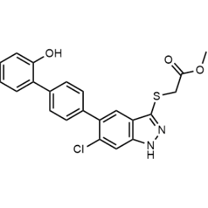 Methyl 2-((6-chloro-5-(2'-hydroxy-[1,1'-biphenyl]-4-yl)-1H-indazol-3-yl)thio)acetate|CS-1237515