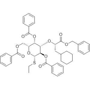 (2R,3S,4S,5R,6S)-2-((Benzoyloxy)methyl)-4-(((S)-1-(benzyloxy)-3-cyclohexyl-1-oxopropan-2-yl)oxy)-6-(ethylthio)tetrahydro-2H-pyran-3,5-diyl dibenzoate|CS-1237985