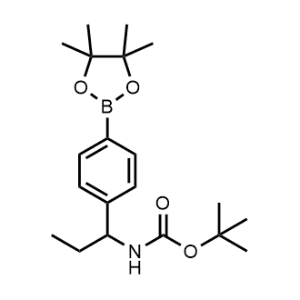 Tert-butyl (1-(4-(4,4,5,5-tetramethyl-1,3,2-dioxaborolan-2-yl)phenyl)propyl)carbamate|CS-1239556