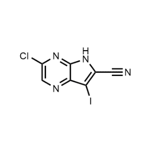 3-Chloro-7-iodo-5H-pyrrolo[2,3-b]pyrazine-6-carbonitrile|CS-1242032