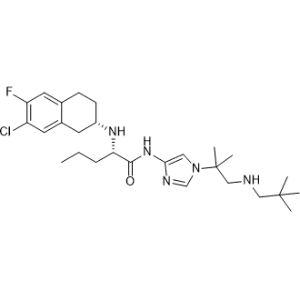 (S)-2-(((S)-7-Chloro-6-fluoro-1,2,3,4-tetrahydronaphthalen-2-yl)amino)-N-(1-(2-methyl-1-(neopentylamino)propan-2-yl)-1H-imidazol-4-yl)pentanamide|CS-1244134