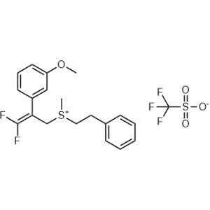 (3,3-Difluoro-2-(3-methoxyphenyl)allyl)(methyl)(phenethyl)sulfonium trifluoromethanesulfonate|CS-1246287
