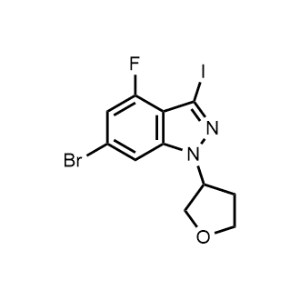 6-Bromo-4-fluoro-3-iodo-1-(tetrahydrofuran-3-yl)-1H-indazole|CS-1271752