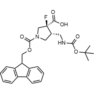 (3S,4R)-1-(((9H-Fluoren-9-yl)methoxy)carbonyl)-4-(((tert-butoxycarbonyl)amino)methyl)-3-fluoropyrrolidine-3-carboxylic acid|CS-1299189
