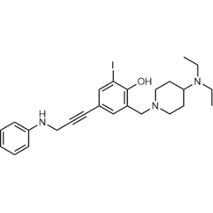 2-[[4-(Diethylamino)-1-piperidinyl]methyl]-6-iodo-4-[3-(phenylamino)-1-propyn-1-yl]phenol|CS-1299658