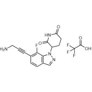 3-(6-(3-Aminoprop-1-yn-1-yl)-7-fluoro-1H-indazol-1-yl)piperidine-2,6-dione 2,2,2-trifluoroacetate|CS-1299822