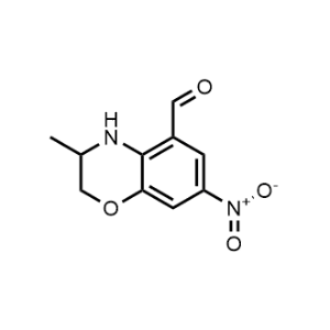 3-Methyl-7-nitro-3,4-dihydro-2H-benzo[b][1,4]oxazine-5-carbaldehyde|CS-1299896