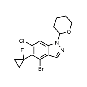 4-Bromo-6-chloro-5-(1-fluorocyclopropyl)-1-(tetrahydro-2H-pyran-2-yl)-1H-indazole|CS-1300897