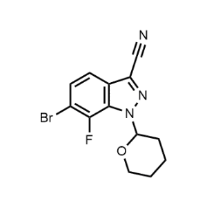 6-Bromo-7-fluoro-1-(tetrahydro-2H-pyran-2-yl)-1H-indazole-3-carbonitrile|CS-1304140