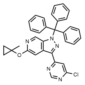 3-(6-Chloropyrimidin-4-yl)-5-(1-methylcyclopropoxy)-1-trityl-1H-pyrazolo[3,4-c]pyridine|CS-1304565
