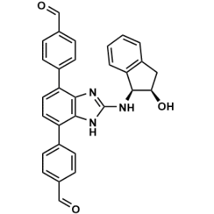 4,4'-(2-(((1S,2R)-2-Hydroxy-2,3-dihydro-1H-inden-1-yl)amino)-1H-benzo[d]imidazole-4,7-diyl)dibenzaldehyde|CS-1311431