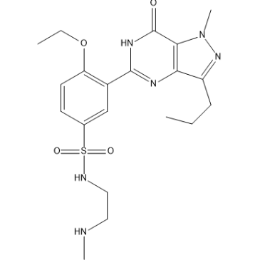 4-Ethoxy-3-(1-methyl-7-oxo-3-propyl-6,7-dihydro-1H-pyrazolo[4,3-d]pyrimidin-5-yl)-N-(2-(methylamino)ethyl)benzenesulfonamide Descarbon Sildenafil|CS-1312362