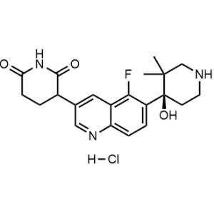3-(5-Fluoro-6-((R)-4-hydroxy-3,3-dimethylpiperidin-4-yl)quinolin-3-yl)piperidine-2,6-dione hydrochloride|CS-1312874