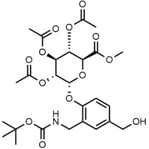 (2R,3R,4S,5S,6S)-2-(2-(((tert-Butoxycarbonyl)amino)methyl)-4-(hydroxymethyl)phenoxy)-6-(methoxycarbonyl)tetrahydro-2H-pyran-3,4,5-triyl triacetate|CS-1316291