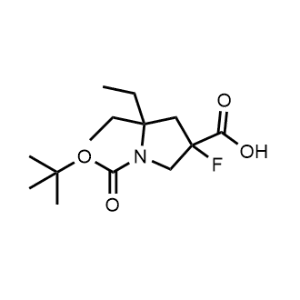 1-(tert-Butoxycarbonyl)-5,5-diethyl-3-fluoropyrrolidine-3-carboxylic acid|CS-1320817