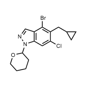 4-Bromo-6-chloro-5-(cyclopropylmethyl)-1-(tetrahydro-2H-pyran-2-yl)-1H-indazole|CS-1323917