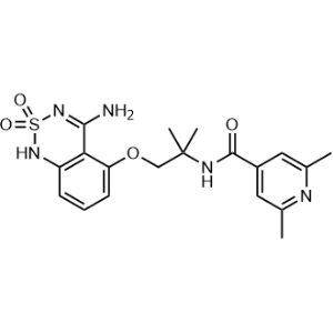 N-(1-((4-Amino-2,2-dioxido-1H-benzo[c][1,2,6]thiadiazin-5-yl)oxy)-2-methylpropan-2-yl)-2,6-dimethylisonicotinamide|CS-1326768