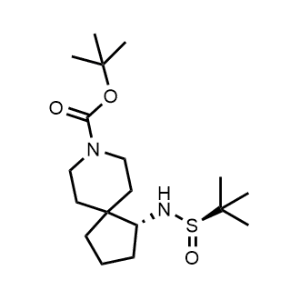 tert-Butyl (R)-1-(((R)-tert-butylsulfinyl)amino)-8-azaspiro[4.5]decane-8-carboxylate|CS-1329027