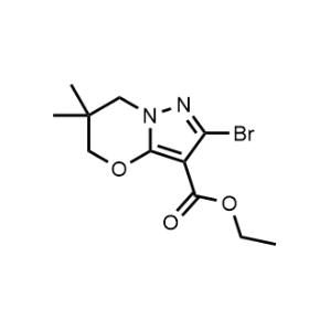 Ethyl 2-bromo-6,6-dimethyl-6,7-dihydro-5H-pyrazolo[5,1-b][1,3]oxazine-3-carboxylate|CS-1329380
