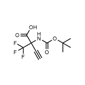 2-((tert-Butoxycarbonyl)amino)-2-(trifluoromethyl)but-3-ynoic acid|CS-1329393