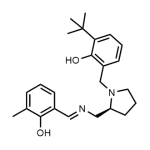 (S,E)-2-(tert-Butyl)-6-((2-(((2-hydroxy-3-methylbenzylidene)amino)methyl)pyrrolidin-1-yl)methyl)phenol, 98%|CS-1330392