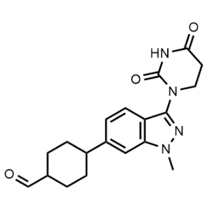 4-(3-(2,4-Dioxotetrahydropyrimidin-1(2H)-yl)-1-methyl-1H-indazol-6-yl)cyclohexane-1-carbaldehyde|CS-1331817