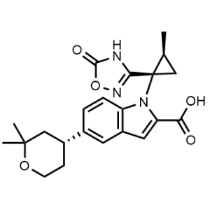 5-((R)-2,2-Dimethyltetrahydro-2H-pyran-4-yl)-1-((1S,2S)-2-methyl-1-(5-oxo-4,5-dihydro-1,2,4-oxadiazol-3-yl)cyclopropyl)-1H-indole-2-carboxylic acid|CS-1332422