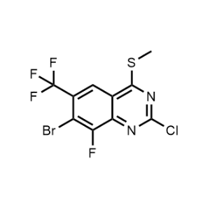 7-Bromo-2-chloro-8-fluoro-4-(methylthio)-6-(trifluoromethyl)quinazoline|CS-1332622