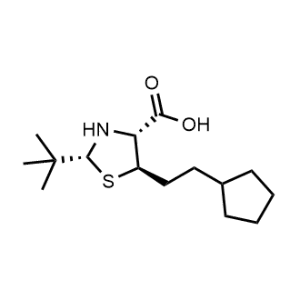 (2R,4R,5R)-2-(tert-Butyl)-5-(2-cyclopentylethyl)thiazolidine-4-carboxylic acid|CS-1332684