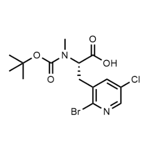 (S)-3-(2-Bromo-5-chloropyridin-3-yl)-2-((tert-butoxycarbonyl)(methyl)amino)propanoic acid|CS-1335608