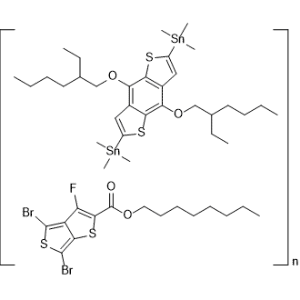 Thieno[3,4-b]thiophene-2-carboxylic acid, 4,6-dibromo-3-fluoro-, octyl ester, polymer with 1,1′-[4,8-bis[(2-ethylhexyl)oxy]benzo[1,2-b:4,5-b′]dithiophene-2,6-diyl]bis[1,1,1-trimethylstannane]|CS-1335653