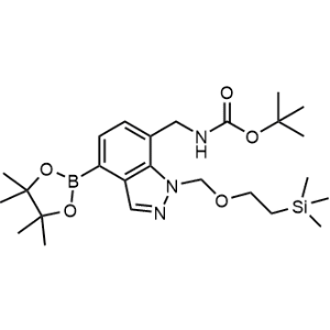 tert-Butyl ((4-(4,4,5,5-tetramethyl-1,3,2-dioxaborolan-2-yl)-1-((2-(trimethylsilyl)ethoxy)methyl)-1H-indazol-7-yl)methyl)carbamate|CS-1335793