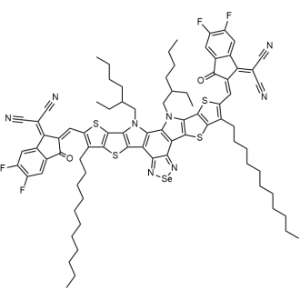 2,2'-(((12,13-Bis(2-ethylhexyl)-3,9-diundecyl-12,13-dihydro-[1,2,5]selenadiazolo[3,4-E]thieno[2'',3'':4',5']thieno[2',3':4,5]pyrrolo[3,2-g]thieno[2',3':4,5]thieno[3,2-b]indole-2,10-diyl)bis(methanylylidene))bis(5,6-difluoro-3-oxo-2,3-dihydro-1H-indene-2,1-diylidene))dimalononitrile|CS-1336141