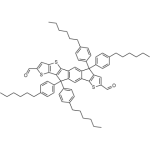 6,6,11,11-Tetrakis(4-hexylphenyl)-6,11-dihydrothieno[3,2-b]thieno[2′,3′:5,6]-s-indaceno[2,1-d]thiophene-2,8-dicarboxaldehyde|CS-1336286