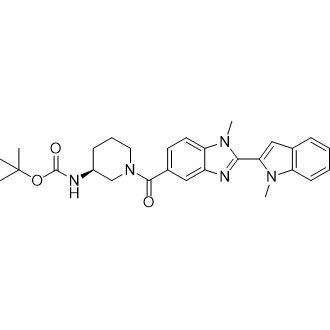 tert-Butyl (S)-(1-(1-methyl-2-(1-methyl-1H-indol-2-yl)-1H-benzo[d]imidazole-5-carbonyl)piperidin-3-yl)carbamate|CS-1336521