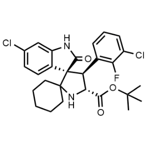 tert-Butyl (3'R,4'S,5'R)-6''-chloro-4'-(3-chloro-2-fluorophenyl)-2''-oxodispiro[cyclohexane-1,2'-pyrrolidine-3',3''-indoline]-5'-carboxylate|CS-1344022