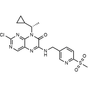 (S)-2-Chloro-8-(1-cyclopropylethyl)-6-(((6-(methylsulfonyl)pyridin-3-yl)methyl)amino)pteridin-7(8H)-one|CS-1344241