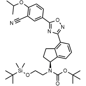 tert-Butyl (S)-(2-((tert-butyldimethylsilyl)oxy)ethyl)(4-(5-(3-cyano-4-isopropoxyphenyl)-1,2,4-oxadiazol-3-yl)-2,3-dihydro-1H-inden-1-yl)carbamate|CS-1344254