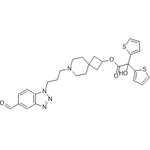 7-(3-(5-Formyl-1H-benzo[d][1,2,3]triazol-1-yl)propyl)-7-azaspiro[3.5]nonan-2-yl 2-hydroxy-2,2-di(thiophen-2-yl)acetate|CS-1344309
